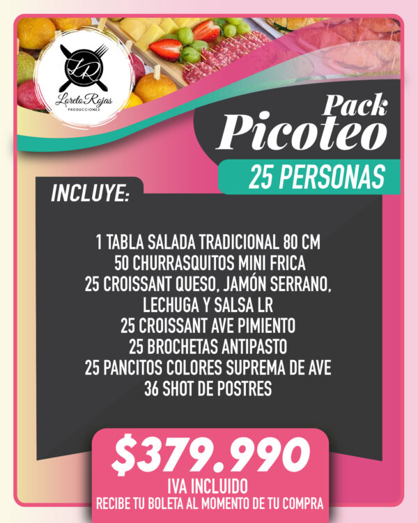 PACK PICOTEO 25 PERSONAS DULCE Y SALADO