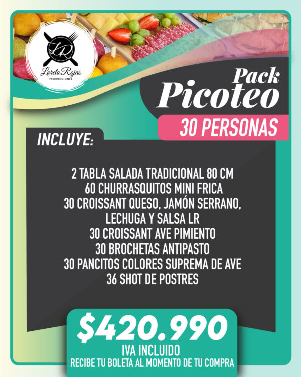 PACK PICOTEO 30 PERSONAS DULCE Y SALADO