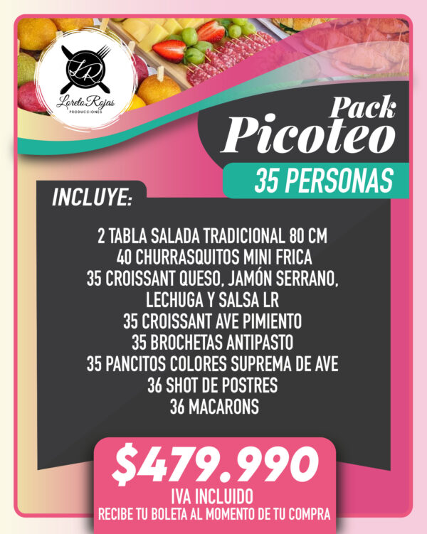 PACK PICOTEO 35 PERSONAS DULCE Y SALADO