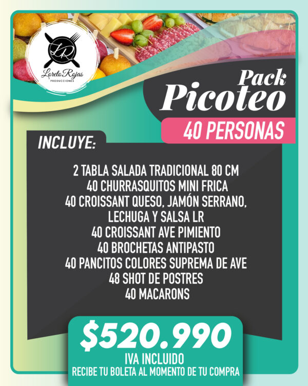 PACK PICOTEO 40 PERSONAS DULCE Y SALADO