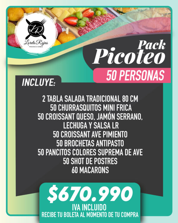 PACK PICOTEO 50 PERSONAS DULCE Y SALADO