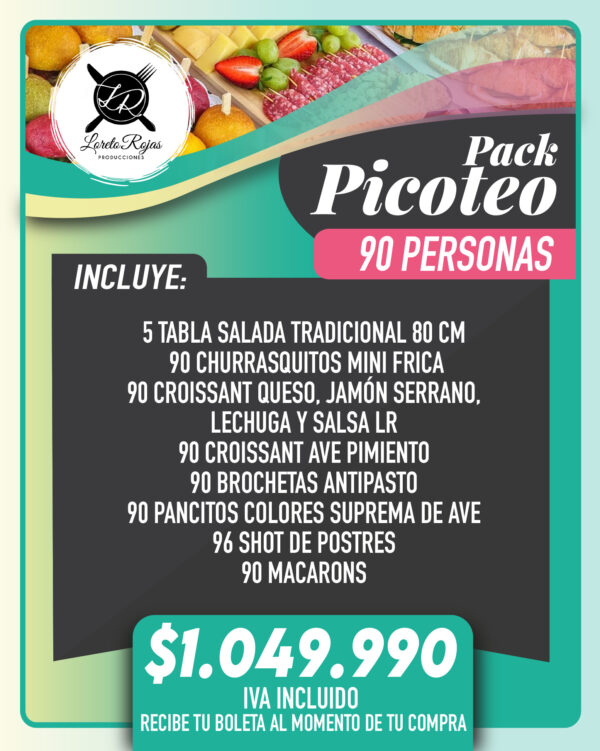 PACK PICOTEO 90 PERSONAS (Detalles en descripción)