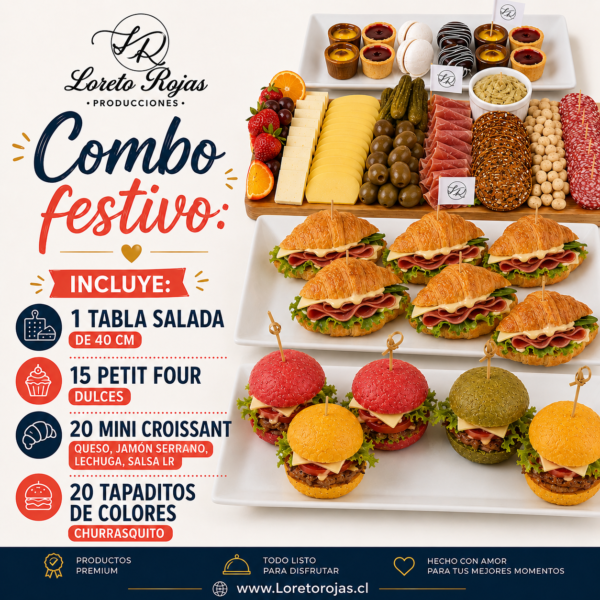 CÓCTEL COMBO FESTIVO (Para delivery a domicilio o retiro) aprox 8 a 10 personas